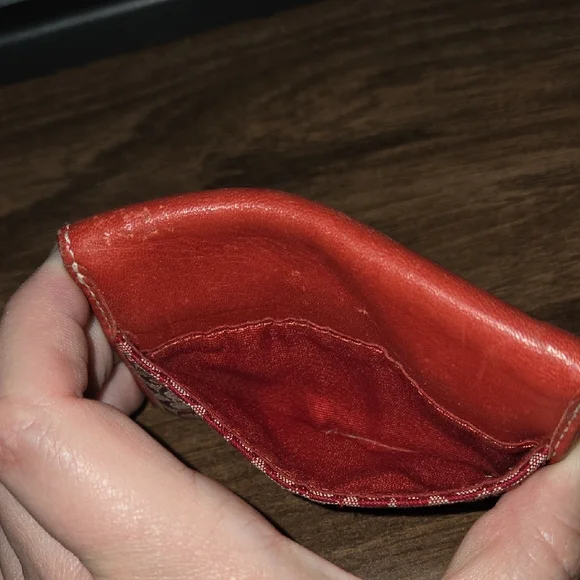 Coach Red Wallet with Signature Design - Picture 3 of 13